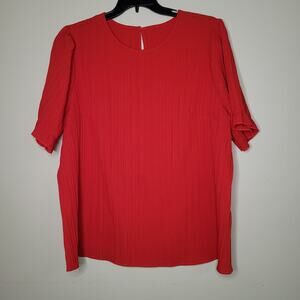 Emery Rose Red Ruffle Sleeve Top - Women's 4XL